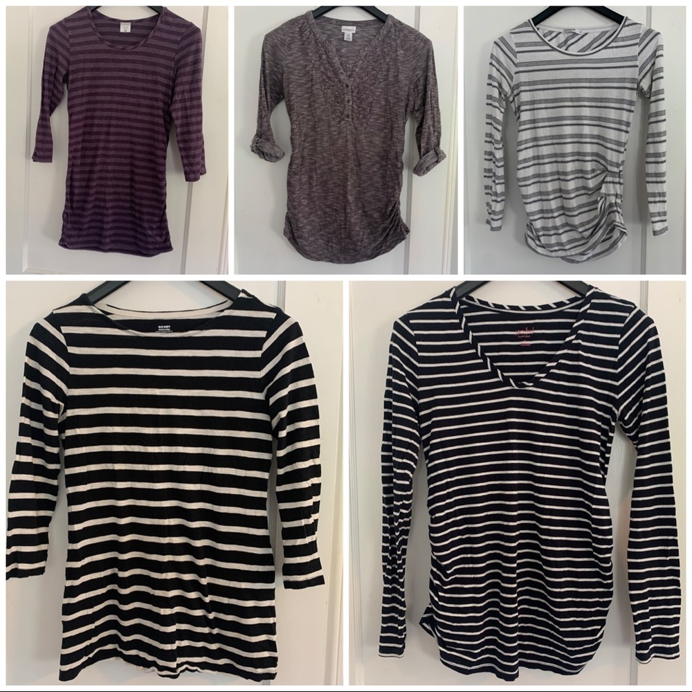 (Lot of 5) Size M Maternity Tops (Motherhood Maternity, Ingrid & Isabella, etc)